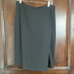 MM Lafleur Black Pencil Skirt Knee-Length Slit